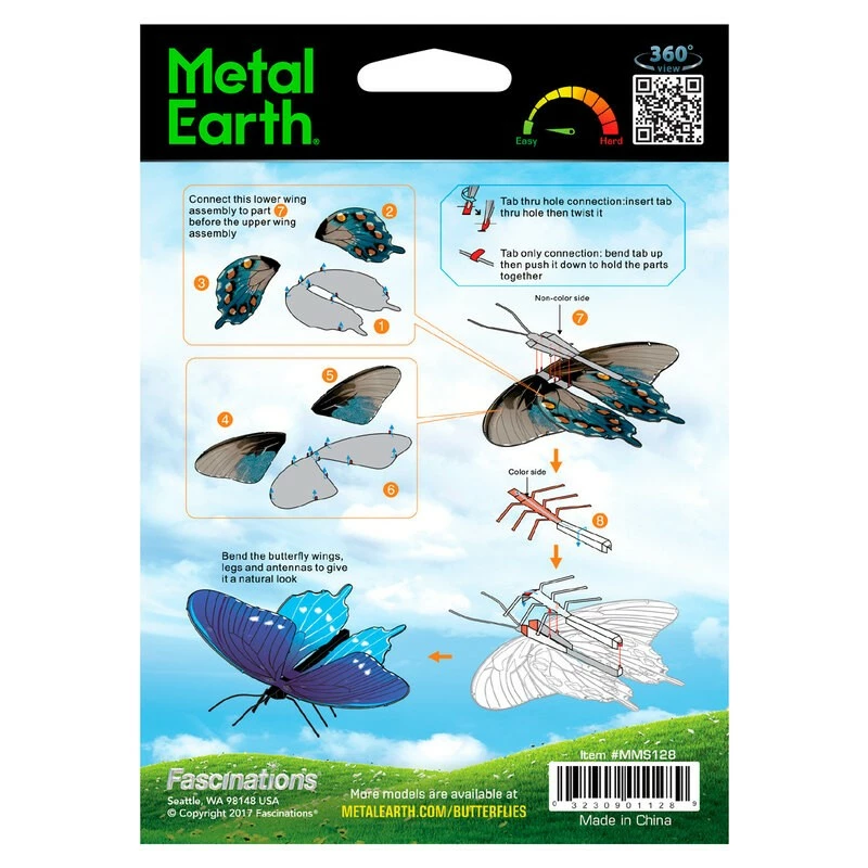 Metal Earth Maquette Métal Papillon Pipevine Swallowtail 5 Metal Earth Maquette Métal Papillon Pipevine Swallowtail – Image 3