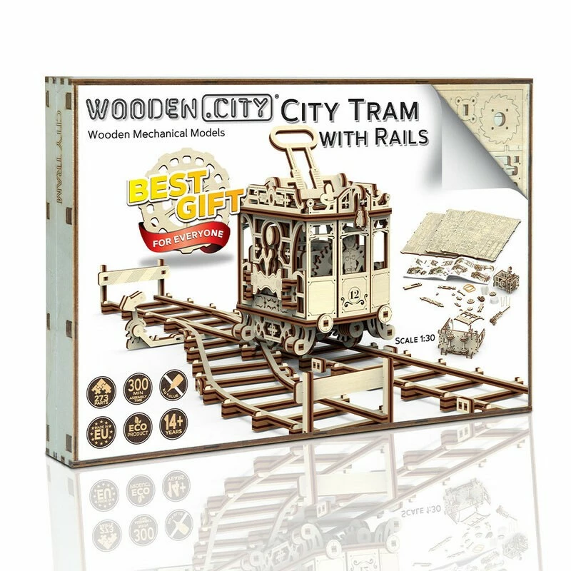 WOODEN CITY Maquette Tramway De Ville Avec Rails 4 WOODEN CITY Maquette Tramway De Ville Avec Rails – Image 2