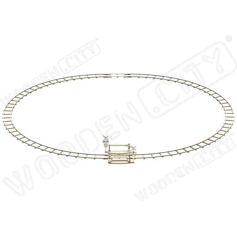 WOODEN CITY Maquette Rails Ronds + Croisement 4 WOODEN CITY Maquette Rails Ronds + Croisement – Image 2